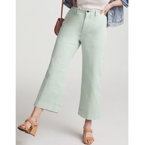 New Gap Mint High Rise Wide Leg Crop Pants Size 10